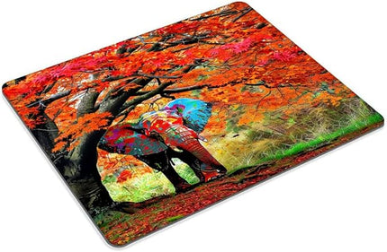 Square Mouse Pad Natural Trees and Elephants-4,Gaming Mouse Pads for Desk,Soft Computer Waterproof Non-Slip Mouse Mat