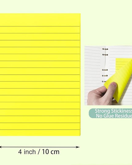 24 Pack Lined Sticky Notes 4X6 in Self Sticky Note Pads Colorful Post Stickies for Office, Home, School, Meeting, 50 Sheets/pad, (Bright Color)