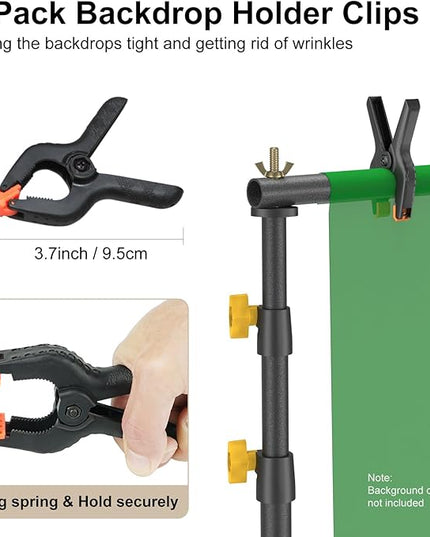 LINCO Lincostore Backdrop Support Stand Kit 10x6.5ft Adjustable Photography Studio Photo Background Support System with Carrying Bag for Green Screen Muslin, 4171