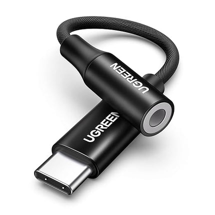 UGREEN USB C to 3.5mm Audio Adapter Type C to Headphone Aux Jack Dongle 24bit/96kHz HiFi DAC Cable Cord Compatible with iPhone 17 16 Pro Max/16 Plus, iPad, Galaxy S25 S24 Ultra, Pixel 10, Black