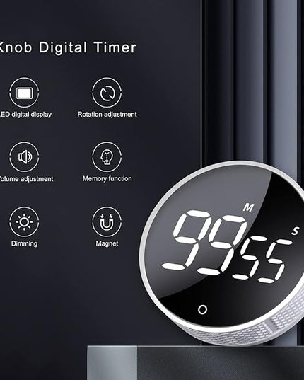 AVINIA Digital Kitchen Timers, Visual timers Large LED Display Magnetic Countdown Countup Timer for Classroom Cooking Fitness Baking Studying Teaching, Easy for Kids and Seniors White