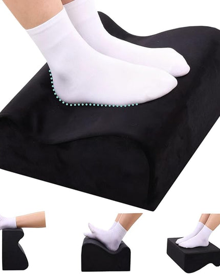 Foot Rest for Under Desk at Work, Ergonomic Under Desk Footrest with Washable Cover, Memory Foam Foot Stool for Office Chair & Gaming Chair, Back & Hip Pain Relief, Black