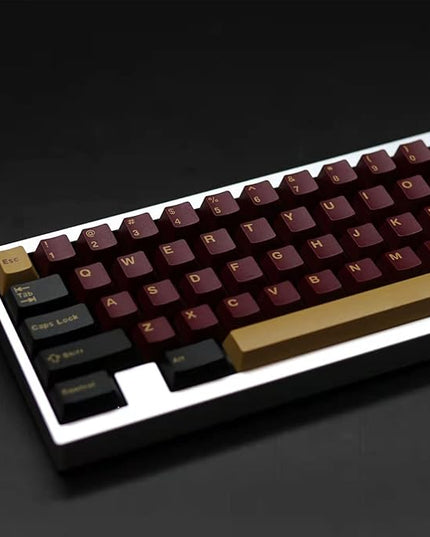 Sumgsn 163 Keys Double Shot Keycaps Cherry Profile Red Samurai Keycaps Set Fit for 61/64/87/104/108 Cherry Mx Switches ISO ANSI Layout Mechanical Keyboard