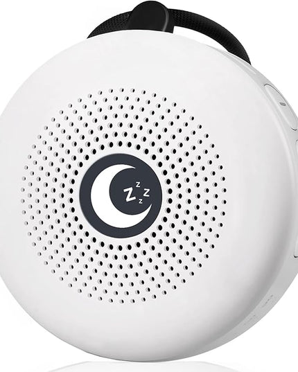 Sleepbox Sleep Sound Machine Portable Noise Machine with 30 Soothing Sounds 4 Timer Memory Function Rechargeable Battery 32 Volume Levels for Sleeping Traveling Relaxing for Baby Kids Adults (White)