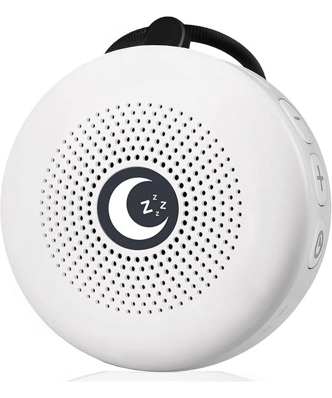 Sleepbox Sleep Sound Machine Portable Noise Machine with 30 Soothing Sounds 4 Timer Memory Function Rechargeable Battery 32 Volume Levels for Sleeping Traveling Relaxing for Baby Kids Adults (White)