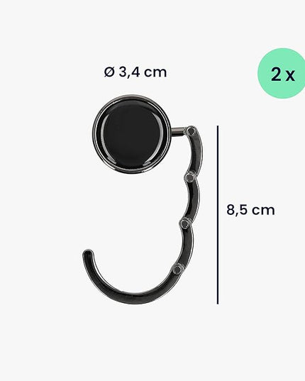 kwmobile Purse Hanger for Table (Set of 2) - Purse Hook for Table - Folding Handbag Hanger - Portable Bag Holder