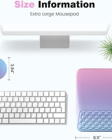 Ospelelf Mouse Pad with Wrist Rest Ergonomic Comfortable Pain Relief Mousepad Wrist Support for Computer Purple