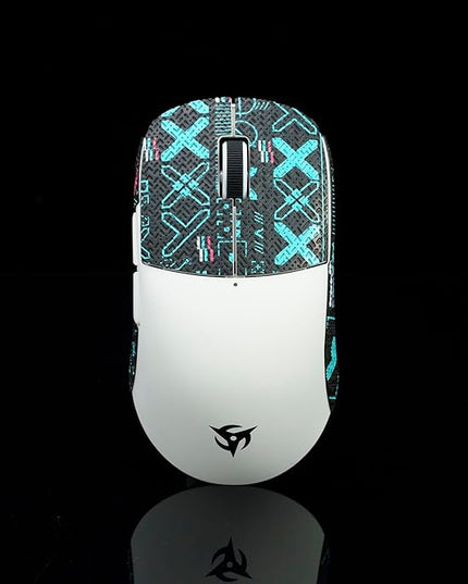 Grip Tape for Vaxee x Ninjutso Sora 4K - Anti-Slip,Enhanced Control, Sweat Resistance,Improves FPS Gaming Grip & Mouse Protection [Pre-Cut] Printsteam Black Blue 0.5mm