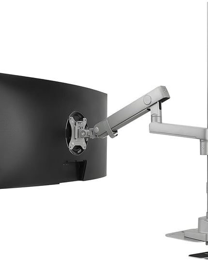 AVLT Single 40 Inch Monitor Arm Pole Top Mount with USB-C USB-A Ports-Gray, Supports 26.4 lbs (12kg), Ultrawide Screen fit, VESA Compatible, Tilt, Swivel, Rotate, Ergonomic Adjustable Height, Durable