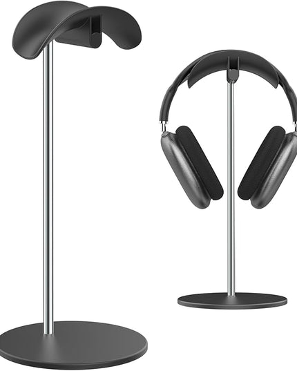 SHUOSUO Headphone Stand, Headset Holder with Solid Base for Desk, Compatible with AirPods Max, Beats, Bose, B&O, Sony, Sennheiser, Gaming, etc (Black)