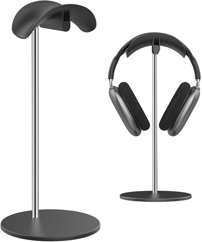 SHUOSUO Headphone Stand, Headset Holder with Solid Base for Desk, Compatible with AirPods Max, Beats, Bose, B&O, Sony, Sennheiser, Gaming, etc (Black)