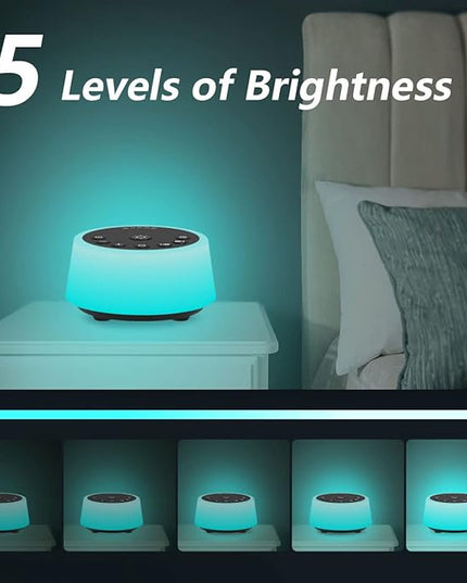 Color Noise Sound Machines with 10 Colors Night Light 25 Soothing Sounds and Sleep White Noise Machine 32 Volume Levels 5 Timers Adjustable Brightness Memory Function for Adults Kids Baby