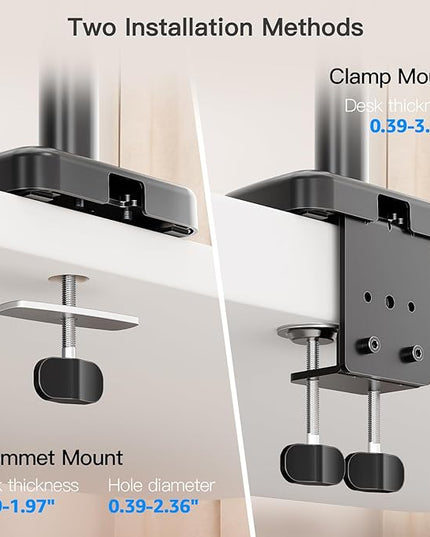 Long Arm Monitor Mount, 13 to 32 inch Computer Desk Mount, Extra Long Adjustable Stand, Hold up to 19.8lbs, Tall Arm with Tilt, Swivel, Rotation, VESA 75/100mm