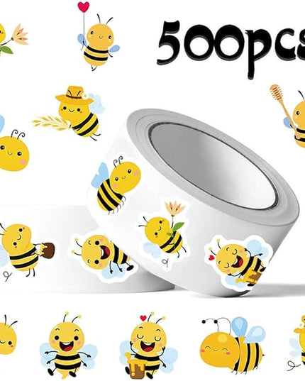500 Pcs Cute Bee Sticker for Teen - Sticker Graphic - Cartoon Stickers for Water Bottles Laptop Bumblebee Stickers Waterproof Aesthetic Vinyl Decals Stickers for Adults Teens