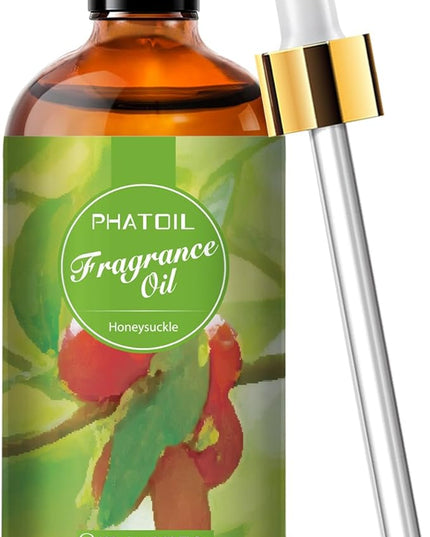 Honeysuckle 3.38fl.oz Fragrance Oil, PHATOIL Aromatherapy Essential Oils for Diffuser, Humidifier, Perfect for DIY Soap, Candle, Bath Bombs Making(100ml)