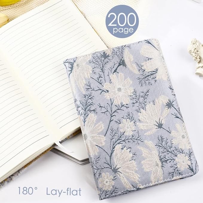 ipoul Flower Notebook, Hardcover, A5, 6x8, Lined Pages, Lay-flat, Beautiful Journal for Women, Daisy Gifts, Personal Notebook, Dream Journal, Self Care Journal