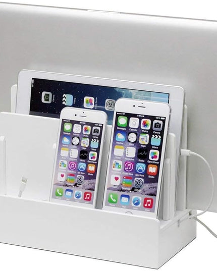 G.U.S. Multi-Device Charging Station Dock & Organizer - Multiple Finishes Available. for Laptops, Tablets, and Phones - Strong Build | High Gloss White