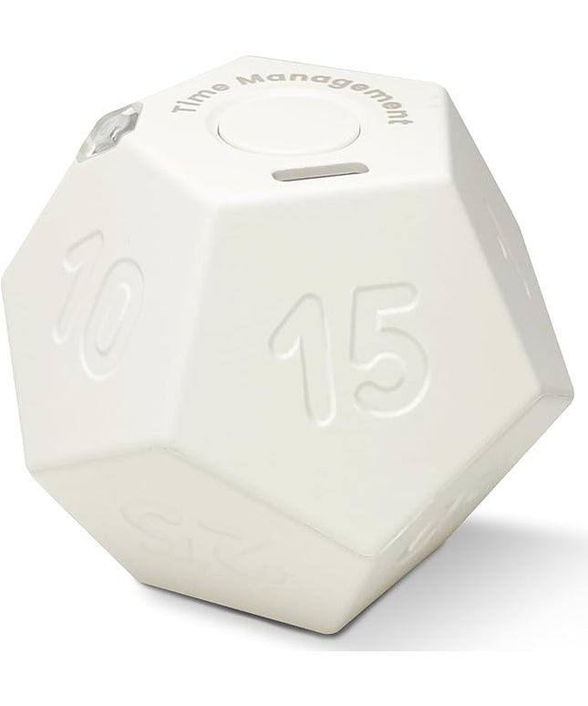 Cube Pomodoro Timer, Rechargeable Small Cute, Timer for Kids and Classroom, Kitchen, Cooking, Workout & Study Countdown, Time Management Tool (Floral White)
