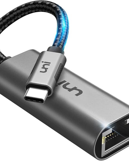 uni USB C to Ethernet Adapter, Driver Free RJ45 to USB C [Thunderbolt 3/4 Compatible], 1Gbps Type-C Gigabit Ethernet LAN Network Adapter for MacBook Pro/Air, iPhone 15 Pro/Max, Dell XPS, Galaxy S8-S24