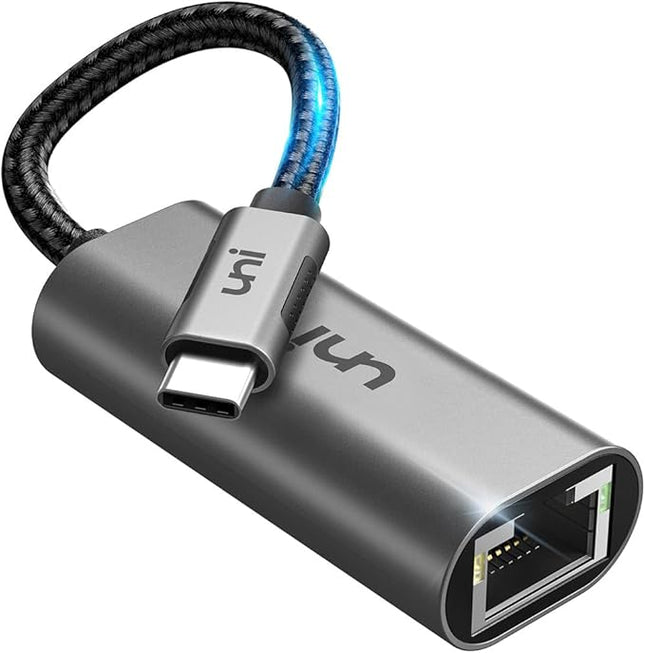uni USB C to Ethernet Adapter, Driver Free RJ45 to USB C [Thunderbolt 3/4 Compatible], 1Gbps Type-C Gigabit Ethernet LAN Network Adapter for MacBook Pro/Air, iPhone 15 Pro/Max, Dell XPS, Galaxy S8-S24