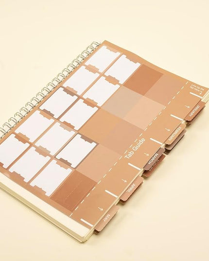 Lumintutu Laminated Planner Monthly Stickers,40 Adhesive Plan Tabs for Notebooks (2 Sets 12 Month Tabs and 16 Blank Tabs), Calendar Monthly Divider Set (Cappuccino)