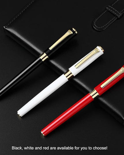 YIVONKA Luxury Ballpoint Pen Black Refill Line width 0.5mm,Best Office Pen Gift for Men & Women Professional Executive,Nice BallPens Classy Gift Box (Red)
