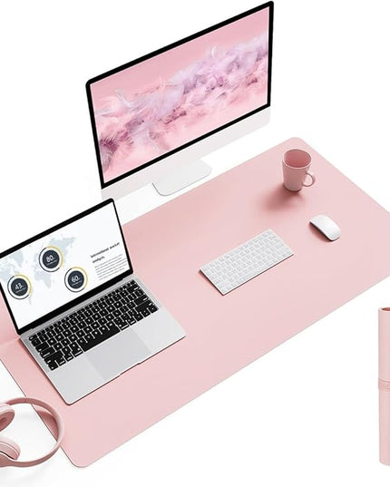 Writing Desk Pad Protector, YSAGi Anti-Slip Thin Mousepad for Computers,Office Desk Accessories Laptop Waterproof Desk Protector for Office Decor and Home (Pink, 35.4" x 17")