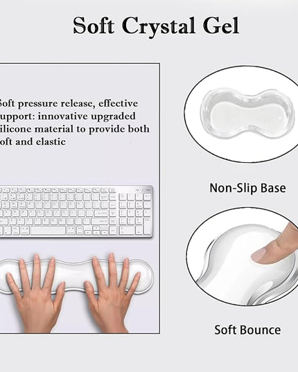 Wrist Rest for Keyboard and Mouse, Ergonomic Gel Keyboard Wrist Rest for Effortless Typing & Pain Relief, Cool Silicone Gel Wrist Support Pad for Gaming, Computers, Laptops, Office