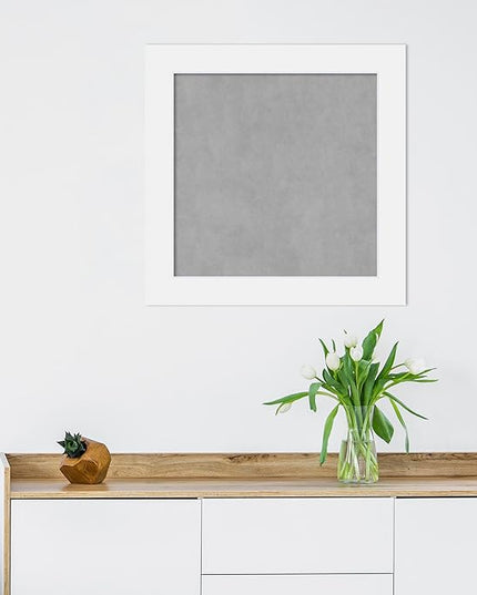 Amanti Art White Framed Magnetic Board 25x25 Medium Vision Board for use with Magnets, 100% Metal Sheet to Display Items as Office Decor or for Home Organization in mudroom, Kitchen or Kids Room