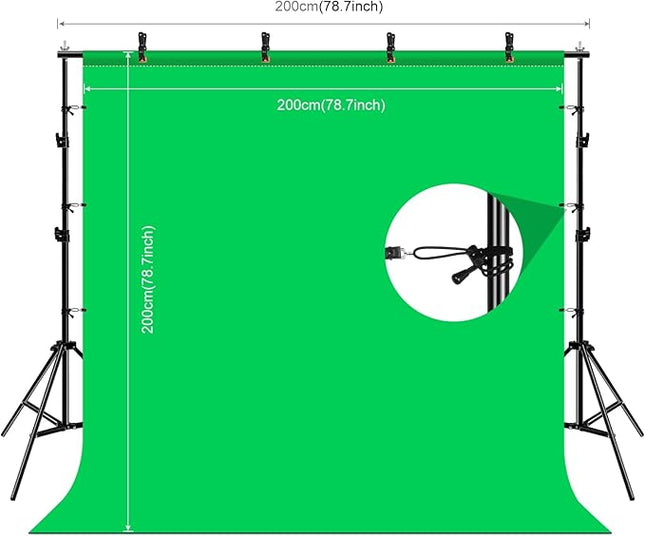 PULUZ Blue Green Red Screen Backdrop Kit with Tripod Stand, 6.5x6.5ft Green Screen Stand for Content Creation and Virtual Backgrounds, Blue Red Photo Background with Backdrop Stand for Photography