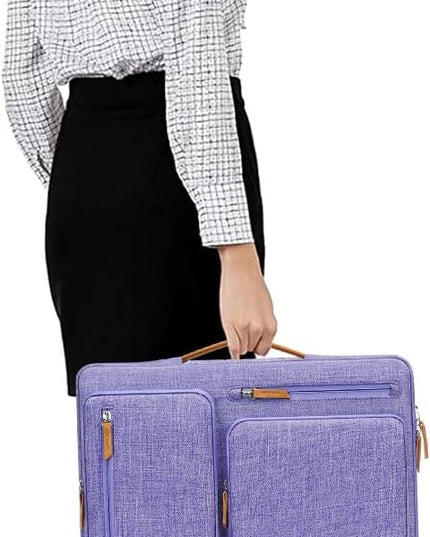 MOSISO 360 Protective Laptop Case 13.3 inch, 13-13.3 inch Laptop Sleeve Compatible with MacBook Air/Pro 13 / Pro 14,HP Dell Acer ASUS,Side Open Carrying Case with 4 Zipper Pockets&Handle, Purple