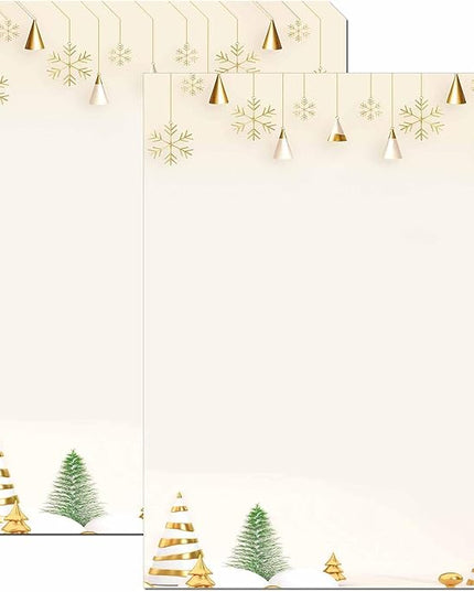 DUGUTUL Premium Festive Christmas Stationery Set Spread Holiday Joy, 48 Sheets, 8.5 x 11 Inches, 100gsm, Perfect for Personalized Gifts and Add Holiday Magic to Your Messages (A)