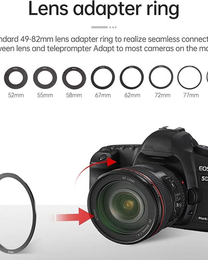 LENSGO Portable Teleprompter for iPad Tablet Smartphone DSLR Camera 7.9'', APP Compatible with iOS & Android System for Online Teaching Vlog Live Streaming Interview (TC7 for phond/ipad/Camera)
