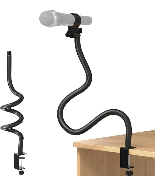 Microphone Stand,50 cm Long Flexible Gooseneck Arm Desktop Clamp Mount,Universal Heavy Duty Mic Clip Holder 3/8" to 5/8" Adapter,Compatible with Shure/Fifine/HyperX /AT2020 /Pyle/Blue Snowball/Razer
