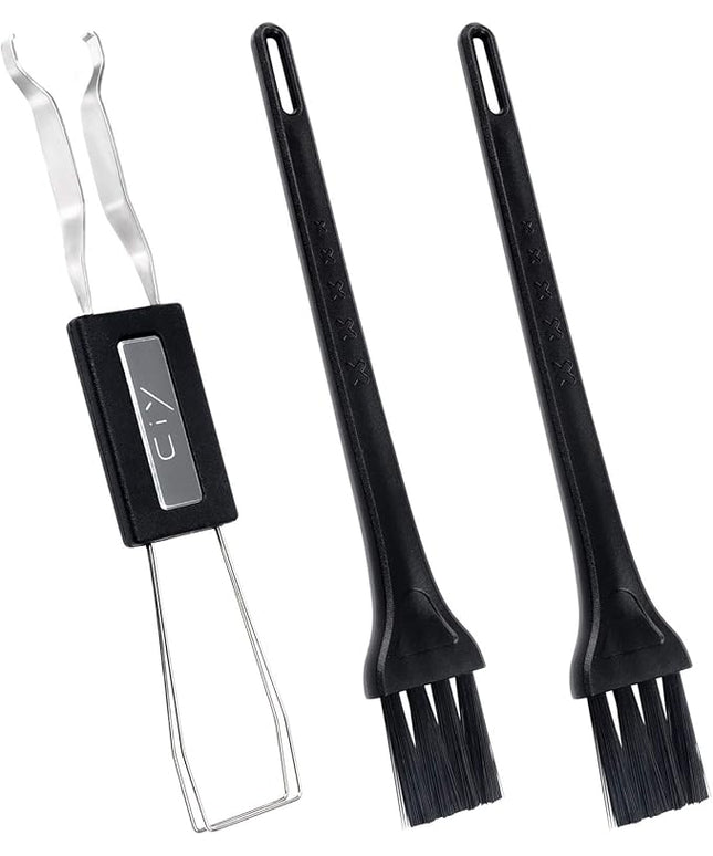 Keycap Puller Switch Puller Stainless Steel Keycap Removal Tool with 2 Pcs Keyboard Cleaning Brush for Mechanical Keyboard