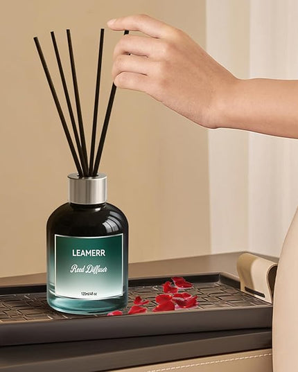White Tea Reed Diffusers for Home, 4 oz (120mL) Aromatherapy for Relaxation & Air Freshener. Perfect for Home, Bathroom, Office & Room Decor, Calming Botanical Scent