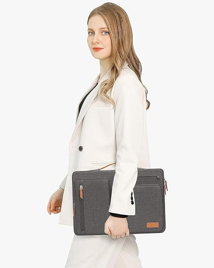 MOSISO 360 Protective Laptop Case 17.3 inch, 17-17.3 inch Laptop Sleeve Compatible with Dell, HP, Lenovo, Asus, Acer, Alienware, Side Open Carrying Case with 4 Zipper Pockets&Handle, Taupe Gray