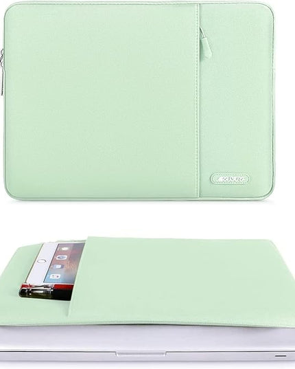 MOSISO Laptop Case 13 inch, 13 inch Laptop Sleeve Compatible with MacBook Air M4 M3 M2 M1 2025-2018 / Pro M2 M1 2025-2016, Polyester Vertical Computer Sleeve Bag with Pocket, Tea Green