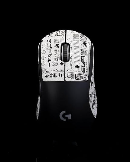 Grip Tape for logitech G Pro X Superlight 2 DEX (GPW4) - Anti-Slip,Enhanced Control, Sweat Resistance,Improves FPS Gaming Grip & Mouse Protection [Pre-Cut] EVA White Black 0.5mm