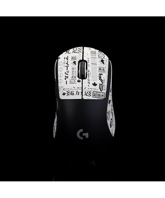 Grip Tape for logitech G Pro X Superlight 2 DEX (GPW4) - Anti-Slip,Enhanced Control, Sweat Resistance,Improves FPS Gaming Grip & Mouse Protection [Pre-Cut] EVA White Black 0.5mm