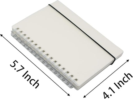 Yansanido 2 Pcs A6 College Ruled Clear Hardcover Spiral Notebooks Journals Planner 5.7 Inch x 4.1 Inch 160 Pages (80 Sheets) Thick Paper (Ruled 2 Pcs)