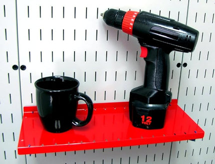 Wall Control Shelf 6in Deep Pegboard Shelf Assembly Pegboard and Slotted Tool Board - Red