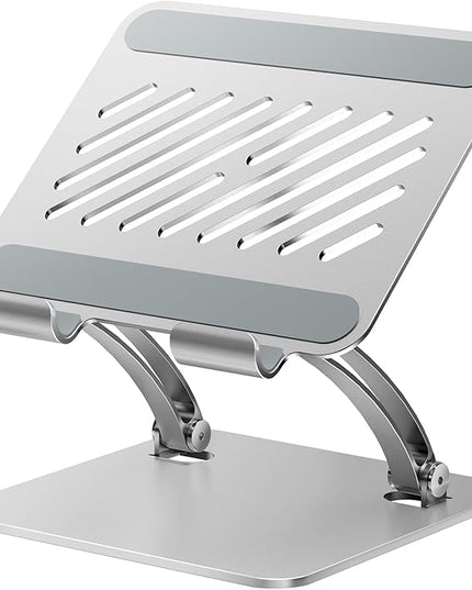 tounee Tablet Holder Stand, Dual Rod Adjustable Aluminum Desktop Stand, Compatible with 4.7-16.9" iPads, Surface Tablets, Portable Monitors, Kindle & More (Silver)