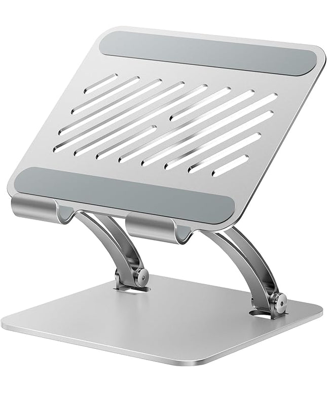 tounee Tablet Holder Stand, Dual Rod Adjustable Aluminum Desktop Stand, Compatible with 4.7-16.9" iPads, Surface Tablets, Portable Monitors, Kindle & More (Silver)