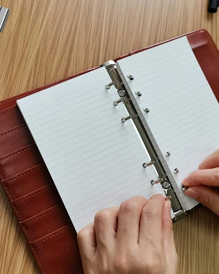 A6 Lined Refill Paper, 100 Sheets/200 Pages Loose Leaf Paper for Filofax Person Binders, 6 Holes Punched, 100gsm Ruled White Filler Paper, 3.75'' x 6.75''