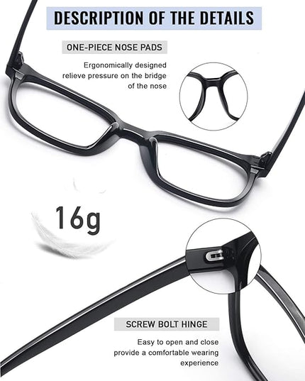 PANNER Oversized Square Blue Light Blocking Glasses for Women Men Anti Glare Reduce Eyestrain Computer Glasses