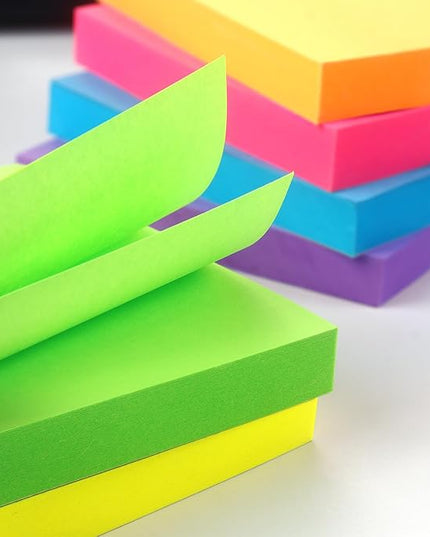 Sticky Notes 3x3 inch Bright Colors Self-Stick Pads 8 Pads/Pack 85 Sheets/Pad Total 680 Sheets