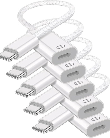 USB C to Lightning Headphone Audio Adapter, Type C Male to Female Lightning Earphone Converter with Charge/Data Transfer, Compatible with iPhone 16/15 Plus/Pro/Max, iPad Pro/Air 6/5/4, MacBook（5 Pack）