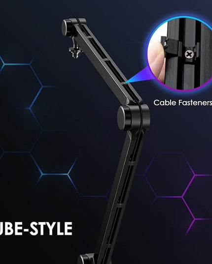 Mic Boom Arm Stand Compatible with Shure SM7B, MV7, Blue Yeti Mic, Fifine microphone, HyperX QuadCast Mic and Most Microphones, Premium Microphone Arm by YOUSHARES