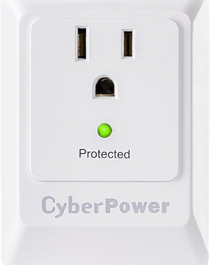 CyberPower CSB100W Essential Surge Protector, 900J/125V, 1 Outlet, Wall Tap, White, UL Listed